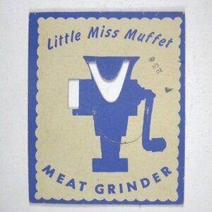 Little Miss Muffet Meat Grinder Print Paper Only Die Cut Vintage 1940
